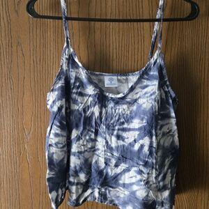 Hurley Navy and White Tie-Dye Camisole